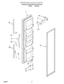 05 - Freezer Door parts for Whirlpool Refrigerator 2VED27TKN00 from AppliancePartsPros.com