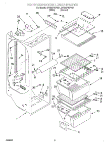 02 - Refrigerator Liner parts for Whirlpool Refrigerator 2VED27TKFW01 from AppliancePartsPros.com