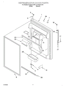 04 - Refrigerator Door parts for Whirlpool Refrigerator GT19DKXJT01 from AppliancePartsPros.com