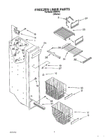 04 - Freezer Liner parts for Whirlpool Refrigerator 3XRA710 from AppliancePartsPros.com