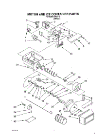 05 - Motor And Ice Container parts for Whirlpool Refrigerator 3XRA710 from AppliancePartsPros.com