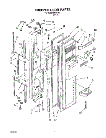 07 - Freezer Door parts for Whirlpool Refrigerator 3XRA710 from AppliancePartsPros.com