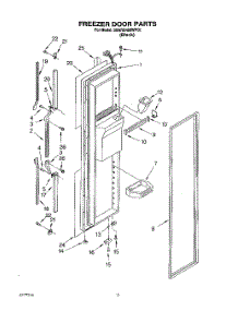 07 - Freezer Door parts for Whirlpool Refrigerator 3XARG486WP02 from AppliancePartsPros.com