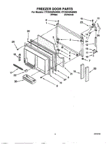 04 - Freezer Door parts for Whirlpool Refrigerator ET25DQRAW00 from AppliancePartsPros.com