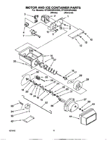 08 - Motor And Ice Container parts for Whirlpool Refrigerator ET25DQRAW00 from AppliancePartsPros.com
