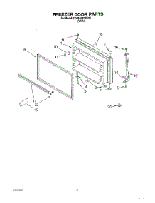 06 - Freezer Door, Lit / Optional parts for Whirlpool Refrigerator 3XARG493WP01 from AppliancePartsPros.com