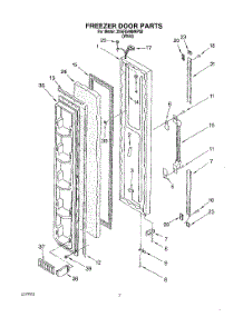 05 - Freezer Door parts for Whirlpool Refrigerator 3XARG496WP00 from AppliancePartsPros.com