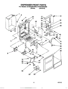 09 - Dispenser Front parts for Whirlpool Refrigerator ET25DQRAN00 from AppliancePartsPros.com