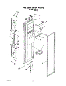 07 - Freezer Door parts for Whirlpool Refrigerator 3XRA711 from AppliancePartsPros.com