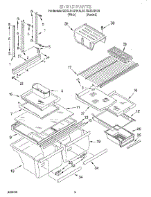 03 - Shelf parts for Whirlpool Refrigerator 3ET22DKXFW00 from AppliancePartsPros.com