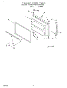 06 - Freezer Door, Lit / Optional parts for Whirlpool Refrigerator 3ET22DKXFW00 from AppliancePartsPros.com