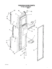 07 - Freezer Door parts for Whirlpool Refrigerator 3XARG499WP00 from AppliancePartsPros.com