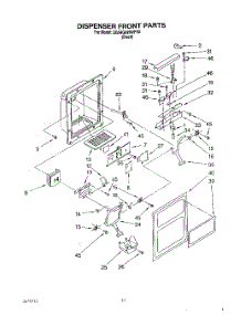 08 - Dispenser Front parts for Whirlpool Refrigerator 3XARG499WP00 from AppliancePartsPros.com