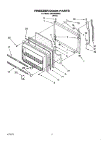 07 - Freezer Door parts for Whirlpool Refrigerator 3HKGN500002 from AppliancePartsPros.com