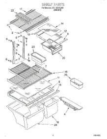 03 - Shelf parts for Whirlpool Refrigerator 7ET18ZKXDN01 from AppliancePartsPros.com