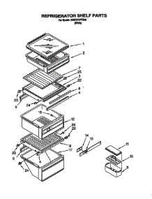 Refrigerator Shelf parts for Whirlpool Refrigerator 3XR2727FB00 from AppliancePartsPros.com