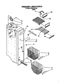 Freezer Liner parts for Whirlpool Refrigerator 3XR2727FB00 from AppliancePartsPros.com