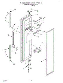 08 - Freezer Door parts for Whirlpool Refrigerator 6ED22DQXDW00 from AppliancePartsPros.com
