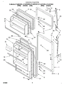 02 - Door parts for Whirlpool Refrigerator ET14JKYDN01 from AppliancePartsPros.com