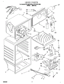 05 - Liner parts for Whirlpool Refrigerator 4YET18TKDN02 from AppliancePartsPros.com