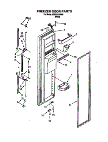 Freezer Door parts for Whirlpool Refrigerator 3XR2727FB00 from AppliancePartsPros.com