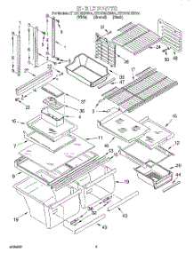 03 - Shelf parts for Whirlpool Refrigerator ET21DMXDN04 from AppliancePartsPros.com