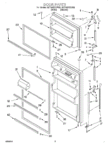 02 - Door parts for Whirlpool Refrigerator 3ET16NKXDW02 from AppliancePartsPros.com