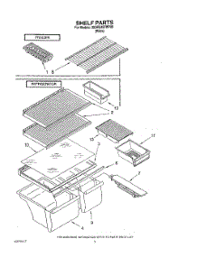 05 - Shelf, Lit / Optional parts for Whirlpool Refrigerator 3XARG457WP00 from AppliancePartsPros.com