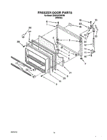 07 - Freezer Door parts for Whirlpool Refrigerator 3XARG475WP00 from AppliancePartsPros.com