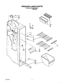 03 - Freezer Liner parts for Whirlpool Refrigerator 3XARG479WP01 from AppliancePartsPros.com