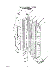 05 - Freezer Door parts for Whirlpool Refrigerator 3XARG479WP01 from AppliancePartsPros.com
