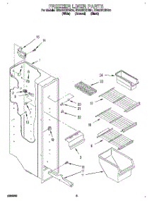 04 - Freezer Liner parts for Whirlpool Refrigerator ED22DKXDW01 from AppliancePartsPros.com