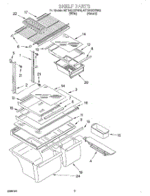 05 - Shelf, Lit / Optional parts for Whirlpool Refrigerator 8ET18GKXFW02 from AppliancePartsPros.com