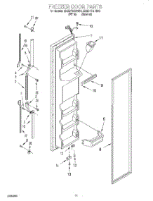 07 - Freezer Door parts for Whirlpool Refrigerator ED25PSQDW00 from AppliancePartsPros.com