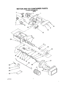 05 - Motor And Ice Container parts for Whirlpool Refrigerator 3XARG498WP00 from AppliancePartsPros.com