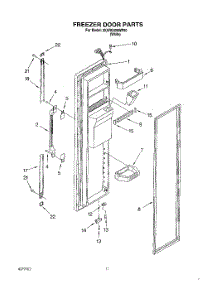 07 - Freezer Door parts for Whirlpool Refrigerator 3XARG498WP00 from AppliancePartsPros.com