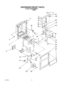 08 - Dispenser Front parts for Whirlpool Refrigerator 3XARG498WP00 from AppliancePartsPros.com