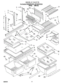 04 - Shelf parts for Whirlpool Refrigerator 3ET22DKXDN01 from AppliancePartsPros.com