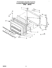 07 - Freezer Door, Lit / Optional parts for Whirlpool Refrigerator 3ET22DKXDN01 from AppliancePartsPros.com