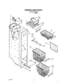 06 - Freezer Liner parts for Whirlpool Refrigerator 3XRA700 from AppliancePartsPros.com
