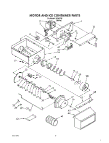 07 - Motor And Ice Container parts for Whirlpool Refrigerator 3XRA700 from AppliancePartsPros.com