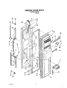09 - Freezer Door parts for Whirlpool Refrigerator 3XRA700 from AppliancePartsPros.com