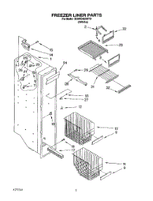 04 - Freezer Liner parts for Whirlpool Refrigerator 3XARG485WP01 from AppliancePartsPros.com