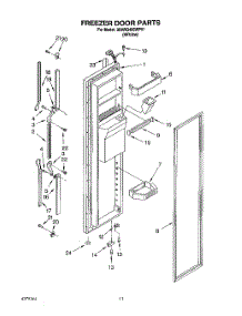 07 - Freezer Door parts for Whirlpool Refrigerator 3XARG485WP01 from AppliancePartsPros.com