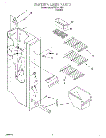 04 - Freezer Liner parts for Whirlpool Refrigerator 8ED22PKXFN00 from AppliancePartsPros.com