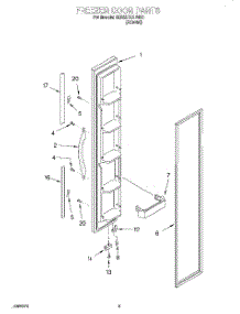 06 - Freezer Door parts for Whirlpool Refrigerator 8ED22PKXFN00 from AppliancePartsPros.com