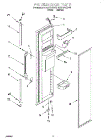 08 - Freezer Door parts for Whirlpool Refrigerator 3ED22DQXDN03 from AppliancePartsPros.com