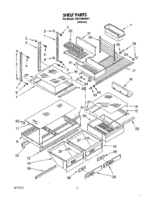04 - Shelf, Lit / Optional parts for Whirlpool Refrigerator 3HKGN500001 from AppliancePartsPros.com