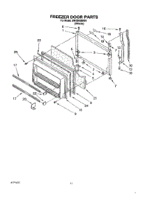 07 - Freezer Door parts for Whirlpool Refrigerator 3HKGN500001 from AppliancePartsPros.com