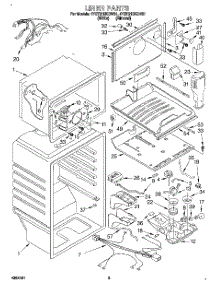 02 - Liner parts for Whirlpool Refrigerator 4YET21DKDW01 from AppliancePartsPros.com